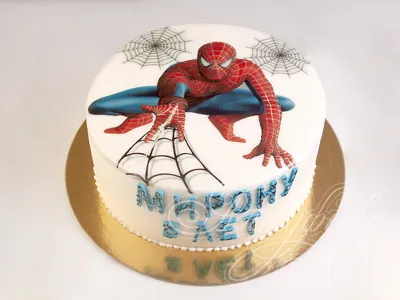 Торт Человек-паук на 5 лет 30045019 стоимостью 3 550 рублей - торты на  заказ ПРЕМИУМ-класса от КП «Алтуфьево»