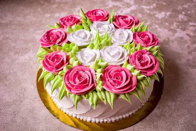 Торт с цветами из крема рецепт с фото пошагово - 1000.menu