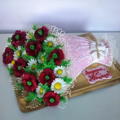 Торт праздничный “Букет цветов” Арт. 00143 | Торты на заказ в Новосибирске  \"ElCremo\"