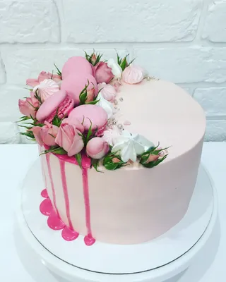 Торт с живыми цветами | Girly cakes, Yummy cakes, Cake