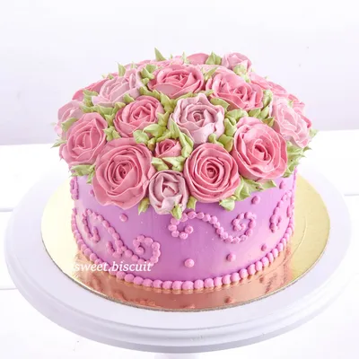 Торт с цветами из крема от Свит Бисквит - Свит Бисквит