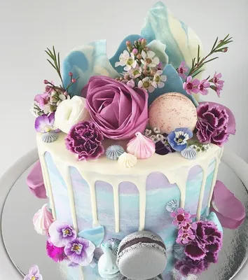Торт с цветами - 59 photo