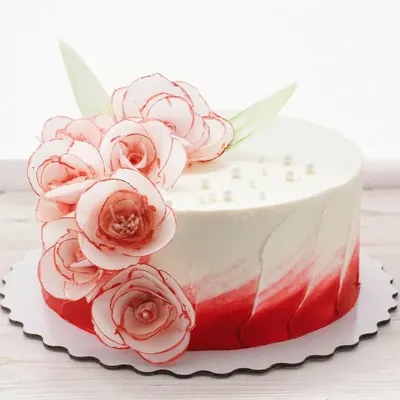 Торт с вафельными цветами купить в Москве | TORTIK ZAKAZ