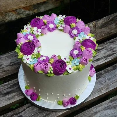 Торт украшенный цветами - 64 фото