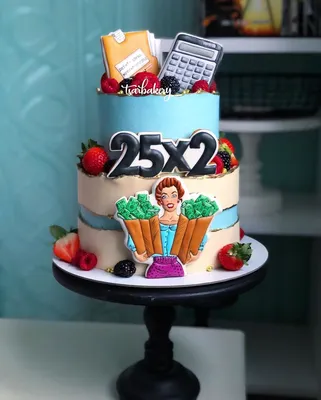 Торты на заказ Москва on Instagram: “Торт на юбилей для бухгалтера 🙌🏽  25х2\u003d50 😁 Всегда для вас #tsarbakery” | Cakes for men, Cake, Birthday cake