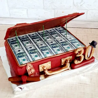 Торт открытый чемодан с деньгами купить на заказ недорого в Москве с  доставкой