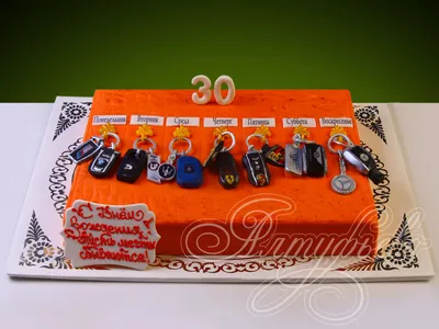 Подарочный торт мужчине на 30 лет по машине на каждый день недели № 855  стоимостью 12 450 рублей - торты на заказ ПРЕМИУМ-класса от КП «Алтуфьево»