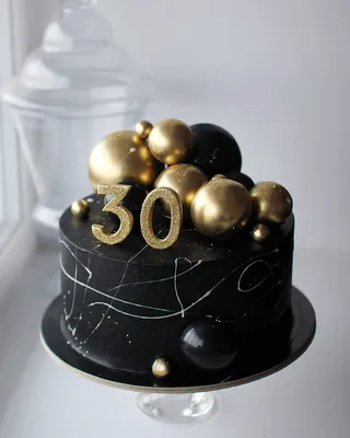 Diva Cakes | Pozdeeva Inna on Instagram: “Стильный торт с шоколадными  шарами на 30 лет♥️… | Birthday cake for him, Birthday cake for husband,  Elegant birthday cakes