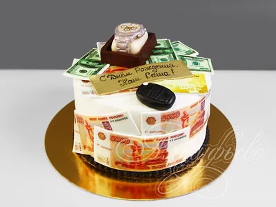 Торт с часами на 30 лет 0905920 мужчине день рождения одноярусный мастикой  стоимостью 4 950 рублей - торты на заказ ПРЕМИУМ-класса от КП «Алтуфьево»