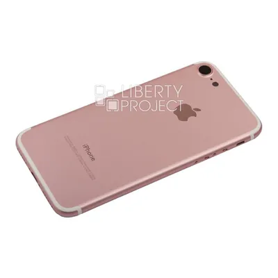 Чехол для iPhone 7 Metal aluminium с Apple Розовый