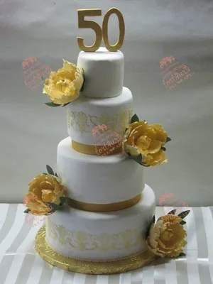 Торт на золотую свадьбу (33) - купить на заказ с фото в Москве