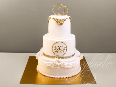 Торт на Золотую Свадьбу 50 лет 31082819 стоимостью 15 050 рублей - торты на  заказ ПРЕМИУМ-класса от КП «Алтуфьево»
