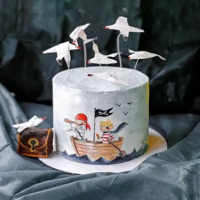 Торт с пиратами на пиратскую вечеринку. Пиратский тортик. Роспись по крему.  Расписной торт. | Торт, Пиратская вечеринка, Вечеринка