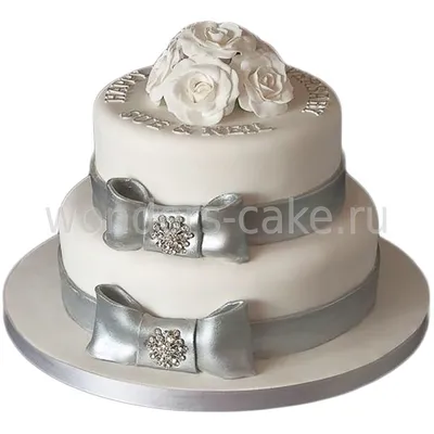 Красивый торт на серебряную свадьбу на заказ по цене 1050 руб./кг в  кондитерской Wonders | с доставкой в Москве