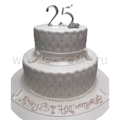 Свадебный торт на серебряную свадьбу на заказ по цене 1050 руб./кг в  кондитерской Wonders | с доставкой в Москве