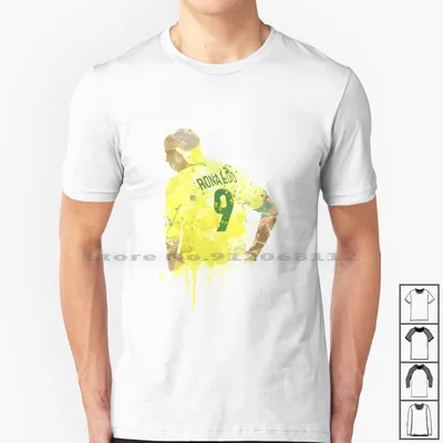 Футболка с рисунком Роналду, Бразилия, легенда, 100% хлопок, Роналду, Бразильский  футбол - купить по выгодной цене | AliExpress