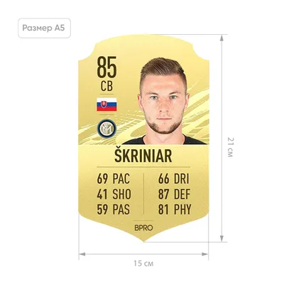 Футбольная карточка Мілан Милан Шкриньяр Milan Skriniar FIFA ULTIMATE TEAM  (FUT) A5 (15x21см): продажа, цена в Киеве. Товары для болельщиков от \"BPRO  CARDS\" - 1256905040