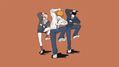 Download wallpaper Power, dance, Chainsaw Man, Человек-бензопила, Denji,  Пауэр, Аки Хаякава, Aki Hayakawa, Дэндзи, section art in resolution 1366x768