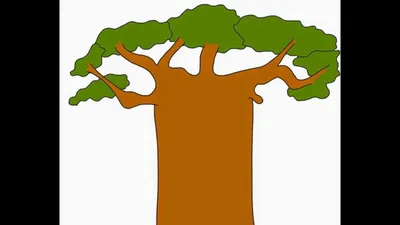 Baobab Monkey-bread tree How to draw a easy? Как нарисовать просто? (Баобаб)  - YouTube