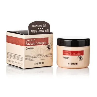 Крем коллагеновый баобаб The Saem Care Plus Baobab Collagen Cream 100мл -  Пудра корейская косметика