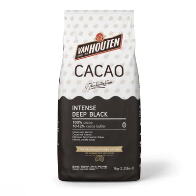 Какао-порошок чёрный Deep Black 10-12%, Van Houten, Нидерланды, 100 г -  Цена в Москве