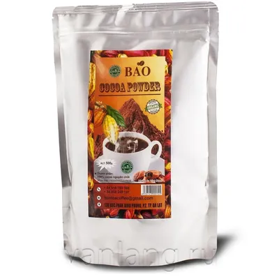 Вьетнамское какао BAO - Сocoa powder - Какао-порошок 100% 500гр, купить в  интернет-магазине Ванланг в Москве, по цене 749 руб.