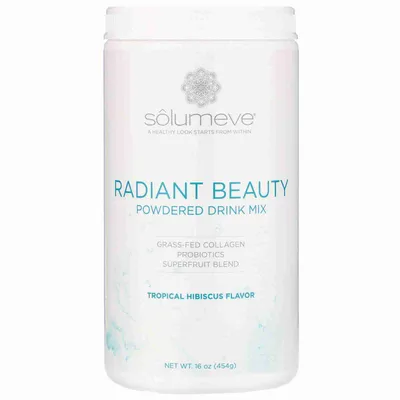 Solumeve, Radiant Beauty, сухая смесь для приготовления напитка с  экологически чистым коллагеном, пробиотиками и суперфруктами, тропические  фрукты и гибискус, 454 г (16 унций) - Все для здоровья и красоты.