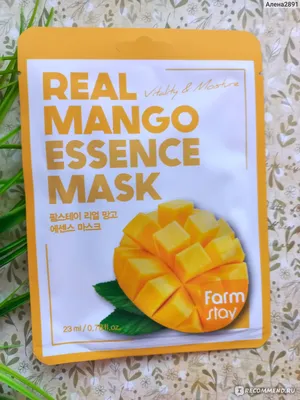 Тканевая маска для лица Farmstay Real Mango Essence - «Маска с тропическим  фруктом манго отлично тонизирует и увлажняет кожу, успокаивает  покраснения.» | отзывы