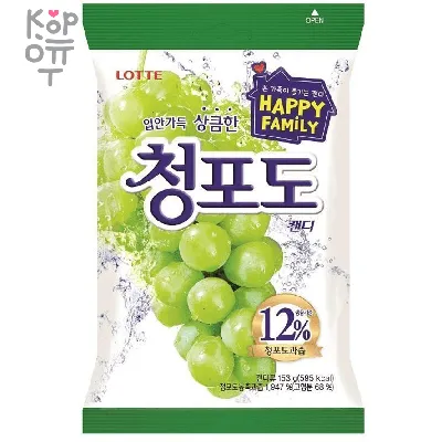 Lotte Green Grape Candy - Карамель леденцовая, Виноград 153гр. по цене 292  руб. в интернет магазине Корейские товары для всей семьи(КорОпт)