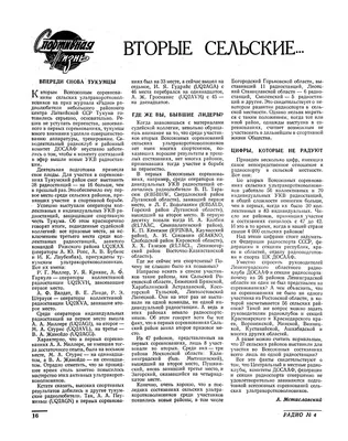 Стр. 16 журнала «Радио» № 4 за 1961 год (крупно)