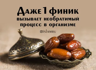 Даже 1 финик вызывает необратимый процесс в организме | islam.ru