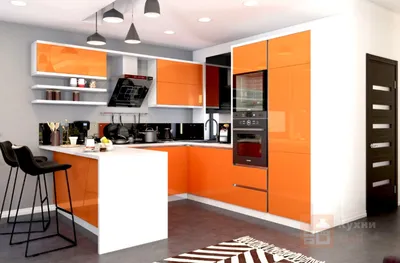 Оранжевая кухня — купить в Москве | Заказать оранжевую кухню — купить  мебель с доставкой