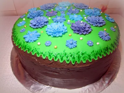 Торт \"Васильки\" Cake Gum paste cornflower https://vk.com/svetkintort | Торт