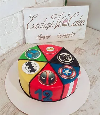 Торт Логотипы супергероев на заказ | Exclusive Cake