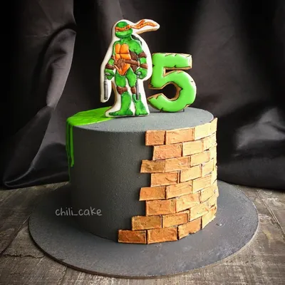 Торт черепашки Ниндзя | Идеи торта для мальчиков, Леопардовый торт, Черепаха  день рождения