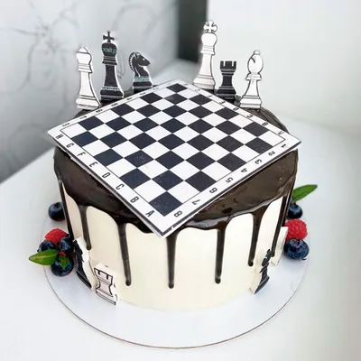 Торт на тему шахматы купить на заказ в Москве недорого с доставкой