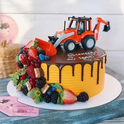 Торт с трактором - 67 photo