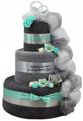 Торт 4 подарок полотенца на день рождения на годовщину свадьбы купить с  доставкой\u200b из Польши\u200b с Allegro на FastBox 9372802681