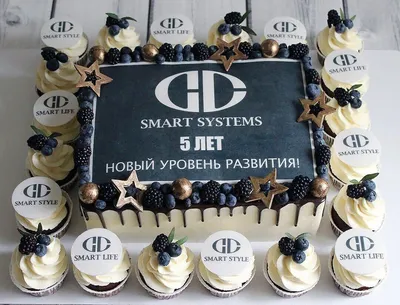 Торт на юбилей организации — купить по цене 900 руб/кг. | Интернет магазин  Promocake в Москве