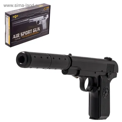 Пистолет ТТ, с глушителем, металлический (5378839) - Купить по цене от  597.00 руб. | Интернет магазин SIMA-LAND.RU