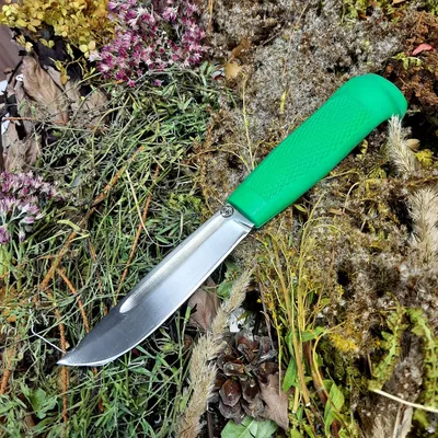 Нож Финский Туристический №1, У8, резинопластик (цвет зелёный) - купить по  выгодной цене | Kusnica