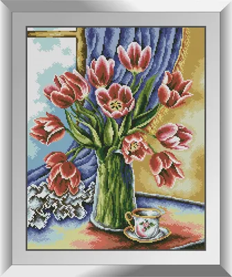 Скачать обои цветы, тюльпаны, ваза, окно, фигурки, игрушки из раздела  Цветы, в разрешении 1920x1080