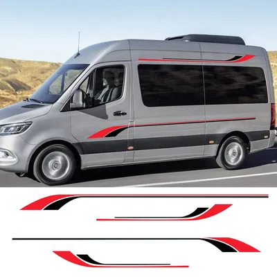 2 stücke Auto Aufkleber Für Mercedes Sprinter Auto Tuning Zubehör Lange  Side Stripes Aufkleber DIY Sport Styling Dekoration Decals|Autoaufkleber