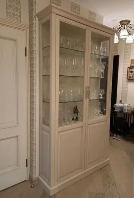 4293 Шкаф для посуды со стеклянными фасадами – заказать на Ярмарке Мастеров  – MDA1CRU | Шкафы, Москва