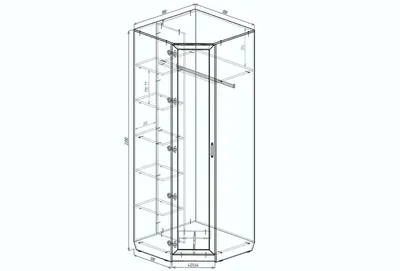 Спецификация Шкаф угловой с зеркалом 800х800 - Интернет-магазин - АРТ МЕБЕЛЬ