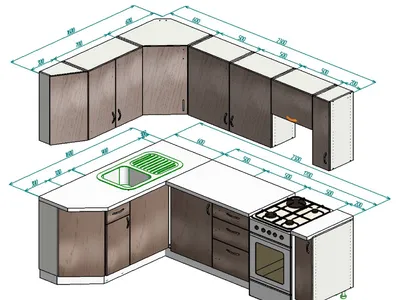 Угловая кухня 1,5*2,3 м на заказ купить в Ижевске