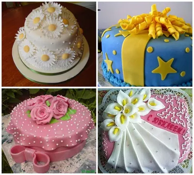 Варианты украшения торта мастикой | Торт, Глазурь для украшения торта,  Глазурь для печенья
