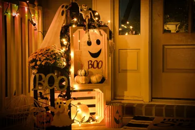 украшение дома на хэллоуин фото