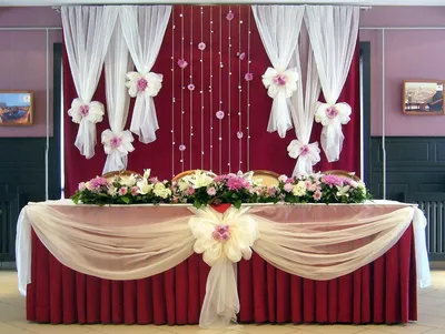 Украшение зала на свадьбу цветами - 59 фото