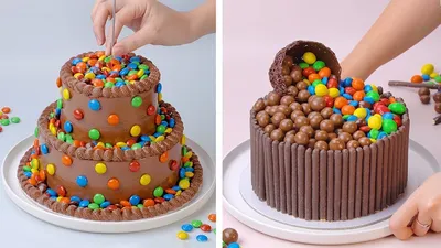 Необычные Шоколадные Торты с M\u0026M | Рецепты вкусных тортов | Легкие идеи  шоколадного торта - YouTube